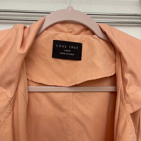 Love + Tree ~ Peachy-pink Lightweight Utility/Trench Style Jacket - Large - Picture 3 of 4